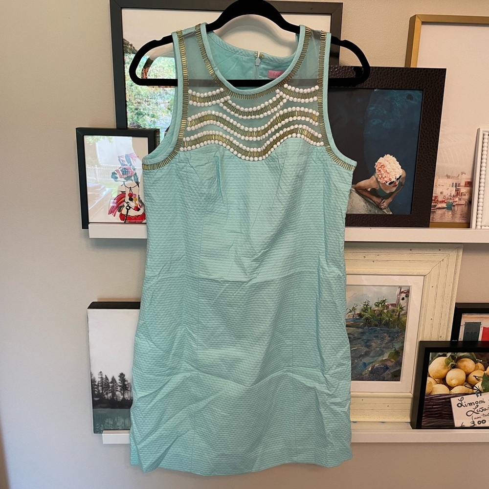 BNWT Lilly Pulitzer Pool Blue Tia Shift Size 10